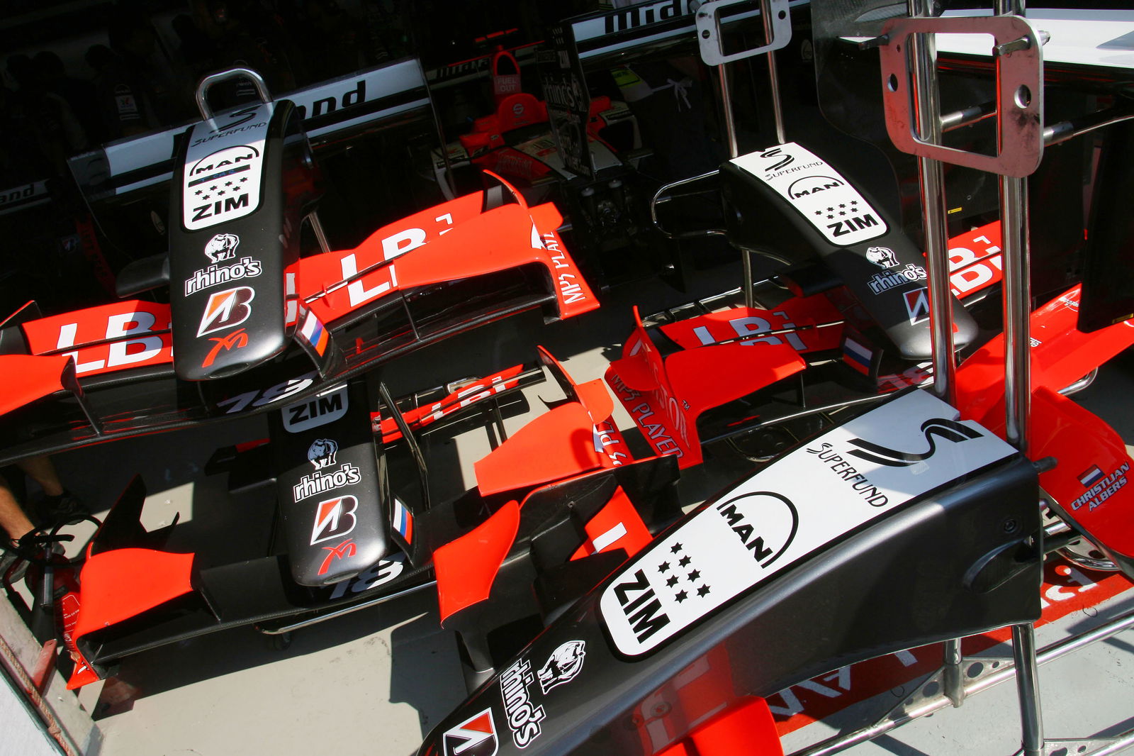 15.07.2006 Magny Cours, France, Midland MF1 Racing, Front wings - Formula 1 World Championship, Rd 1