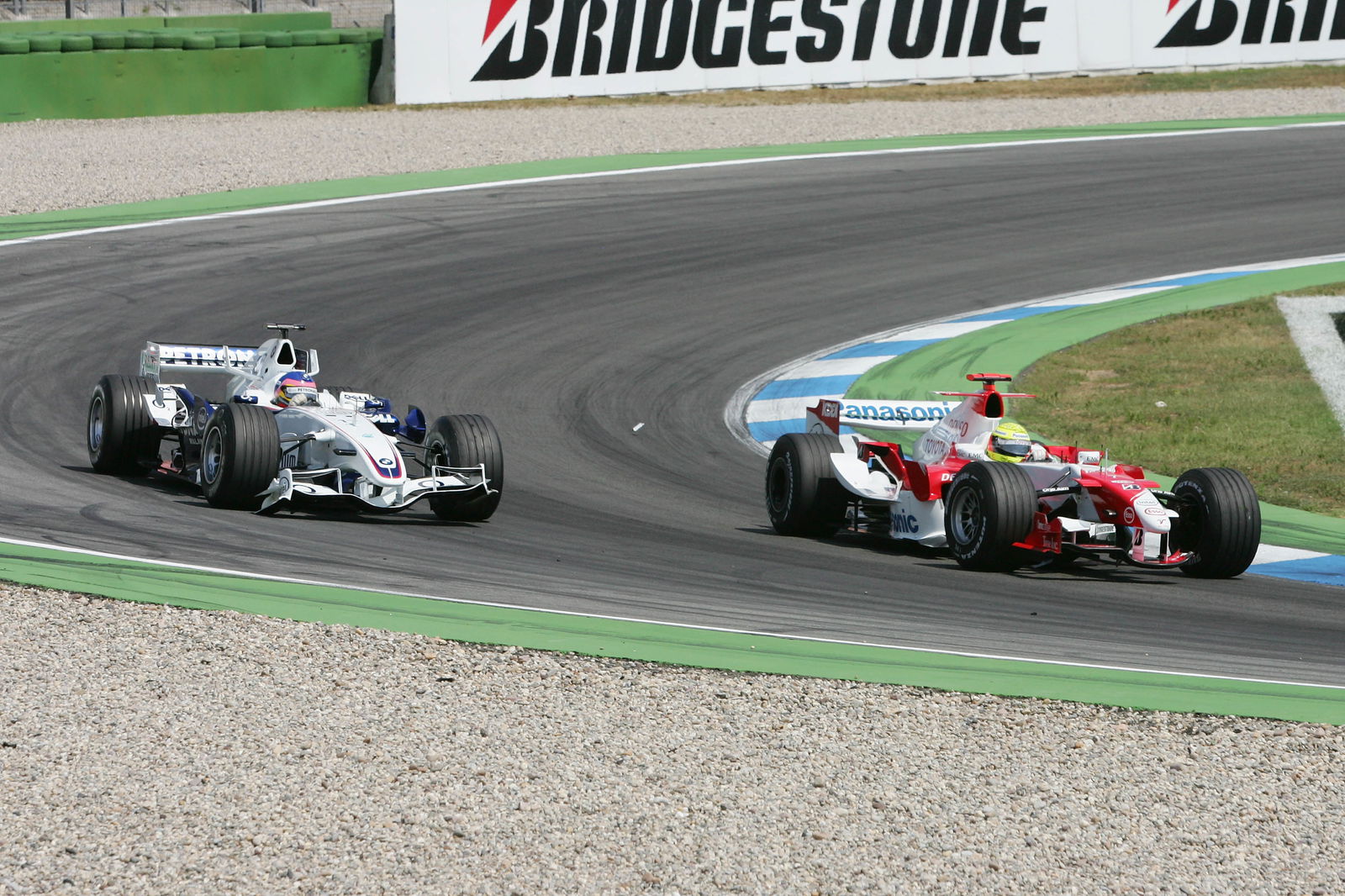 30.07.2006 Hockenheim, Germany, Ralf Schumacher (GER), Toyota Racing,TF106 and Jacques Villeneuve (C