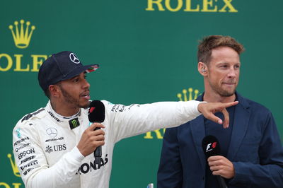 16.07.2017 - Race, Lewis Hamilton (GBR) Mercedes AMG F1 W08 race winner and Jenson Button (GBR) McLa