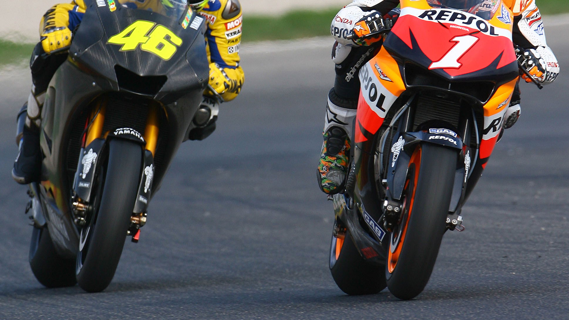 Hayden and Rossi, Valencia MotoGP Test 2006