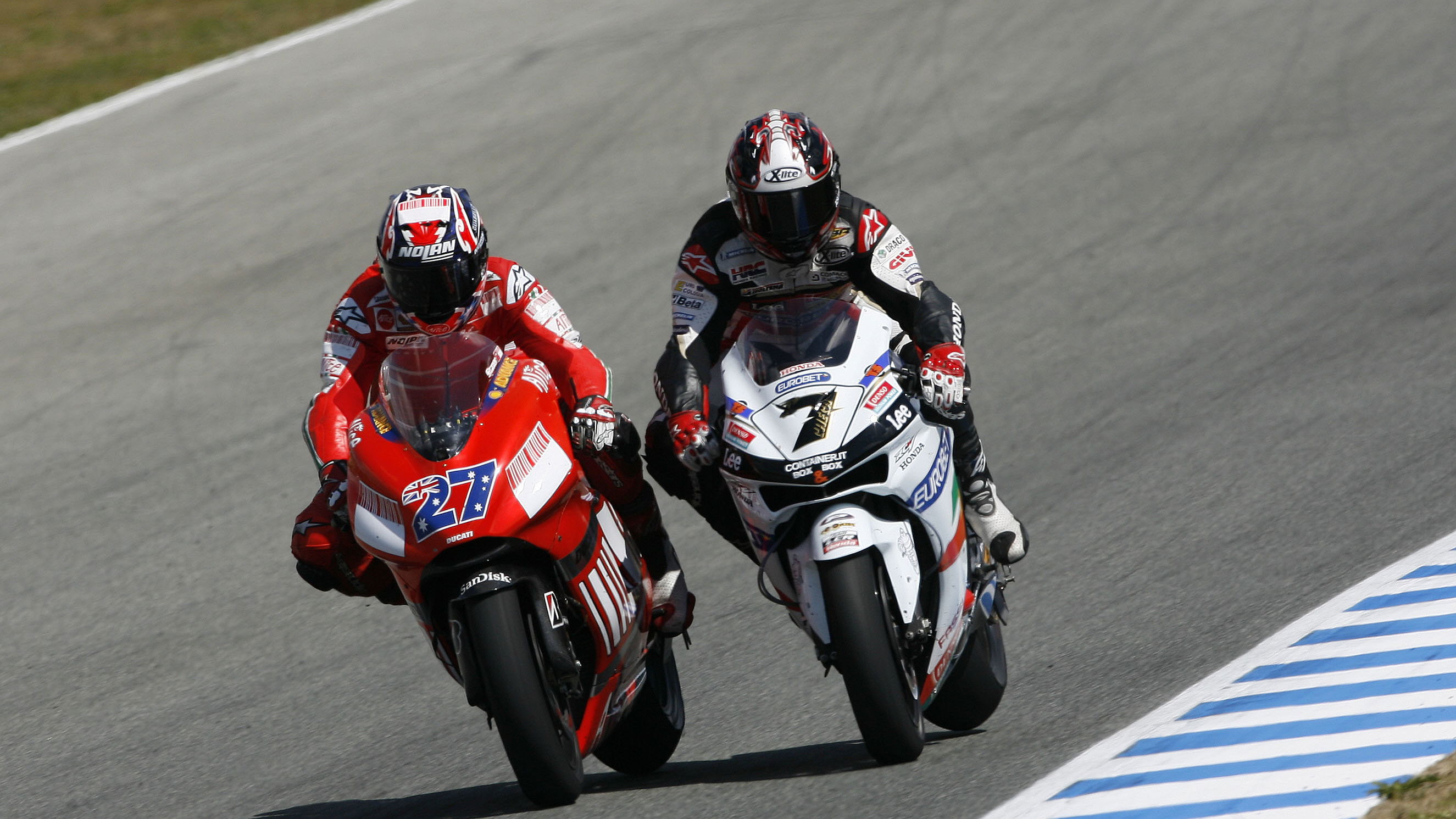 Casey Stoner (AUS) &amp; Carlos Checa (ESP), 2007 MotoGP World Championship,
