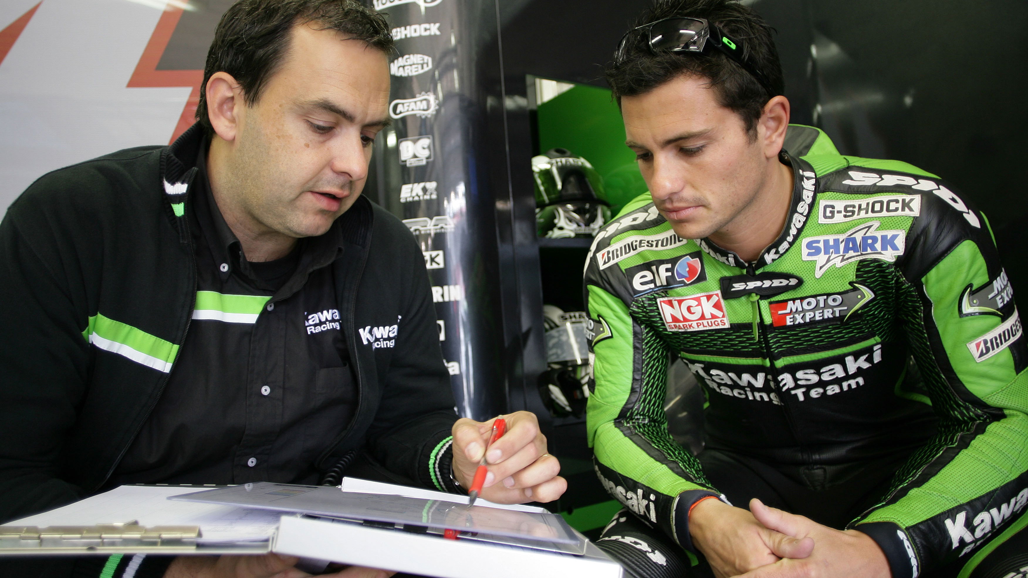 Christophe Bourguignon (FRA) Chief Mechanic, Randy De Puniet (FRA), Kawasaki Racing Team, Kawasaki N
