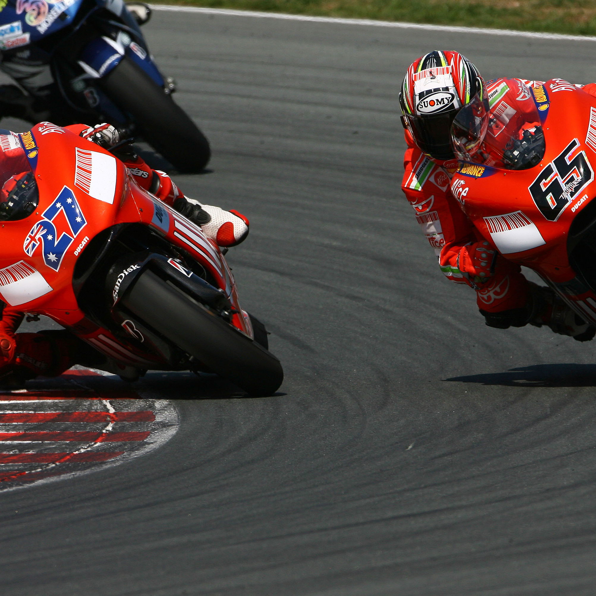 Stoner and Capirossi, German MotoGP Race 2007