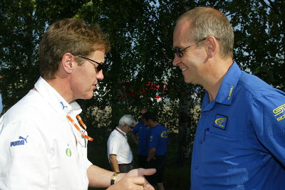 Malcolm Wilson, Ford Rallye Sport team director and M-Sport principal and David Lapworth, SWRT team