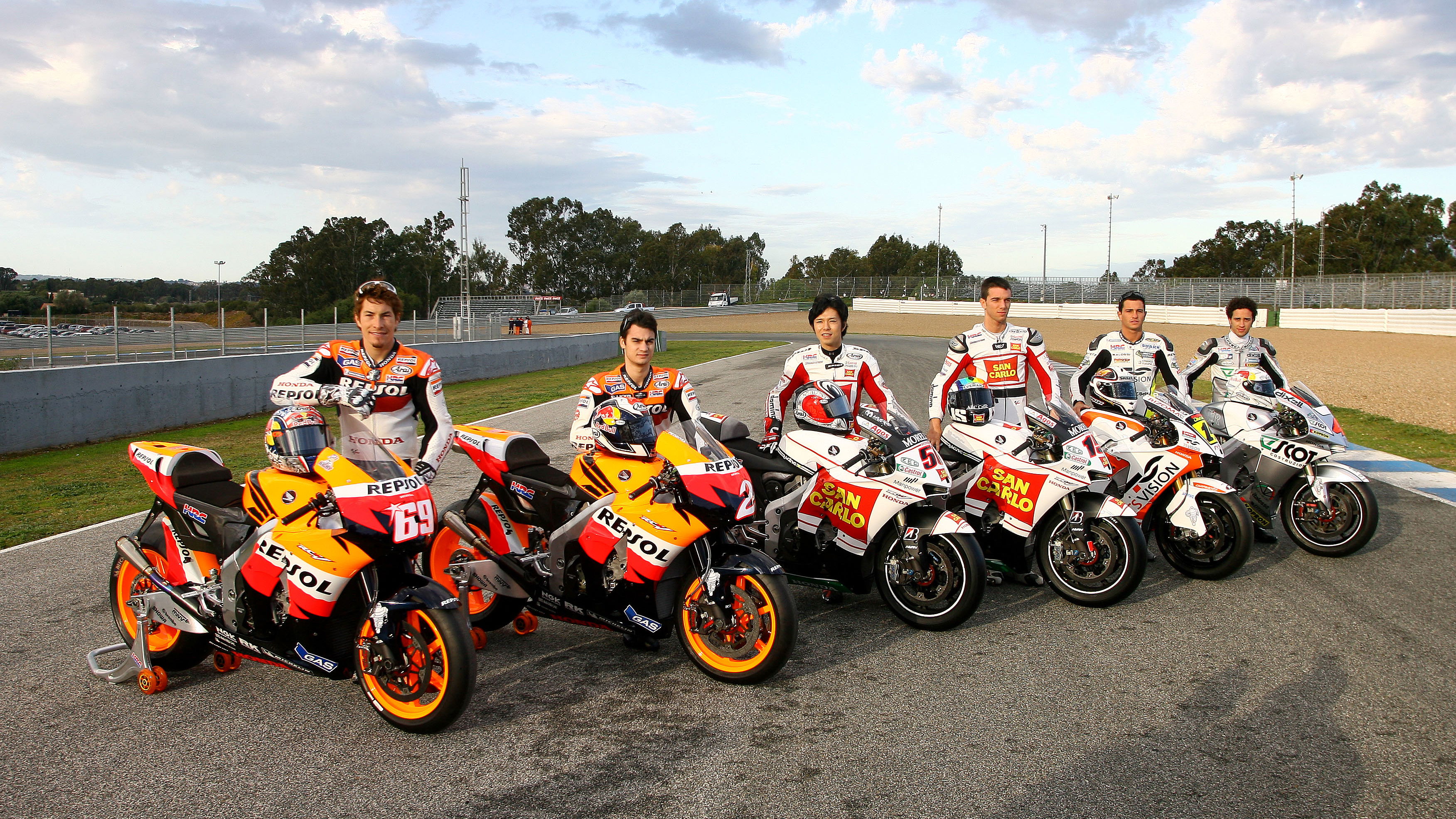 Hayden, Pedrosa, Nakano, DeAngeles, De Puniet, Dovizioso, Jerez MotoGP tests, February 2008