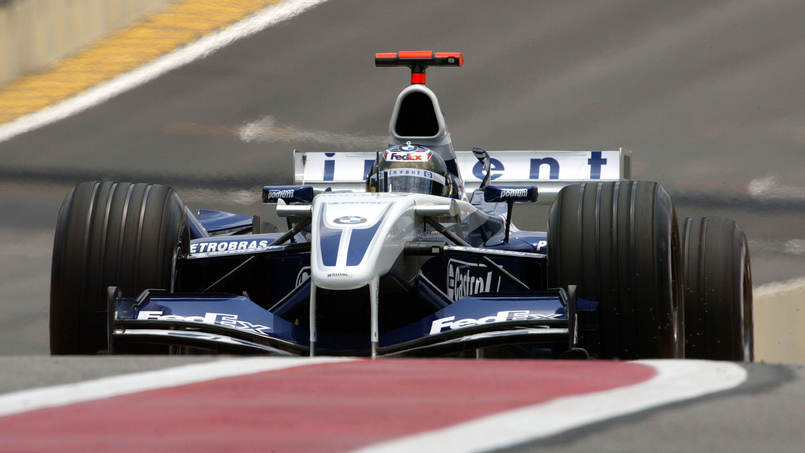 Juan Pablo Montoya during practice for his final race with the Williams team in Brazil