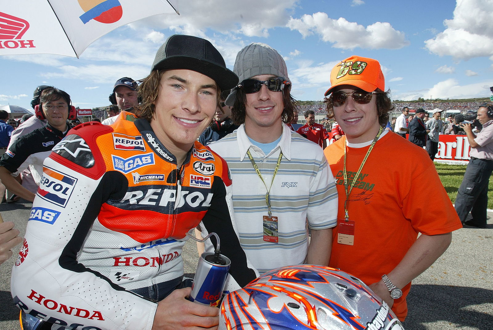 Nicky, Tommy and Roger-Lee Hayden, Valencia MotoGP Race, 2004