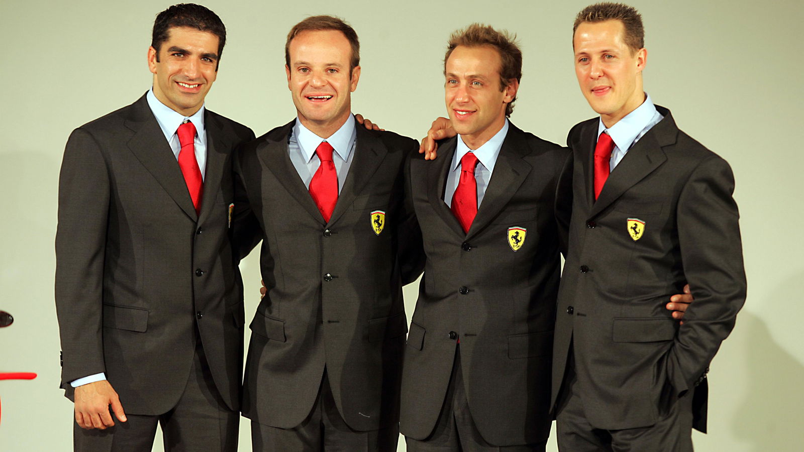 Ferrari`s 2005 driver line-up - Marc Gene, Rubens Barrichello, Luca Badoer and Michael Schumacher