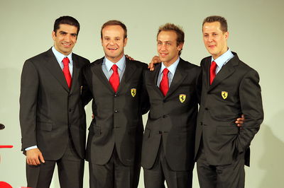 Ferrari`s 2005 driver line-up - Marc Gene, Rubens Barrichello, Luca Badoer and Michael Schumacher