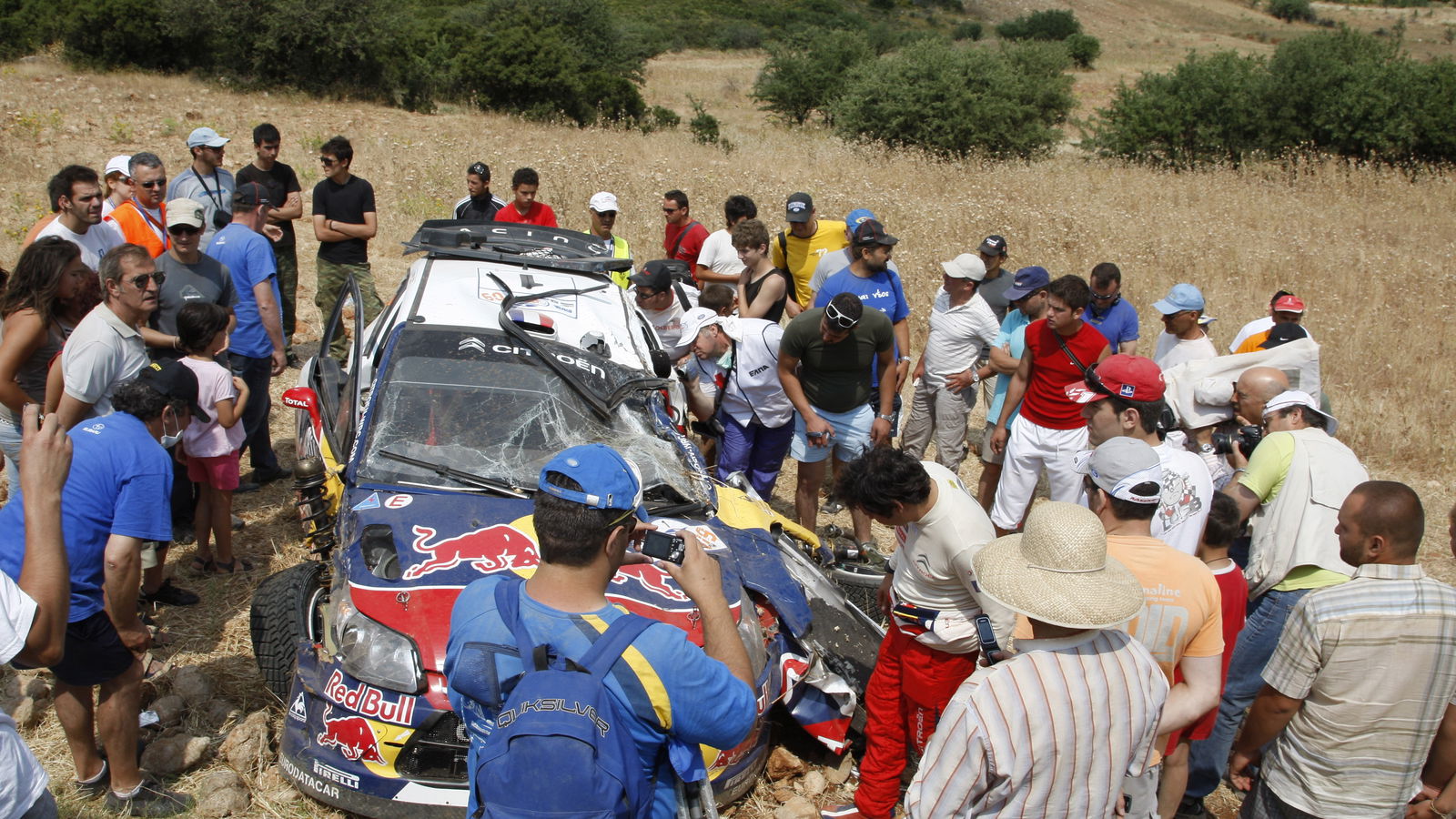 crash, Sebastien Loeb (FRA) Daniel Elena (MON), Citroën C4, Citroën Total World Rally Team