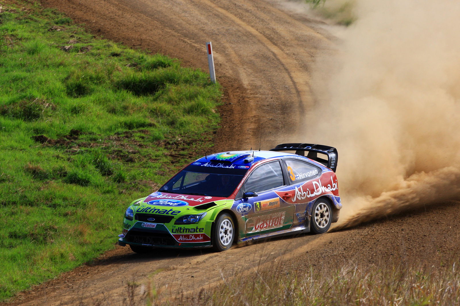 Mikko Hirvonen (Fin) Jarmo Lehtinen (Fin) BP Ford Abu Dhabi WRT, ford Focus RS WRC 09Rd 10 WRC