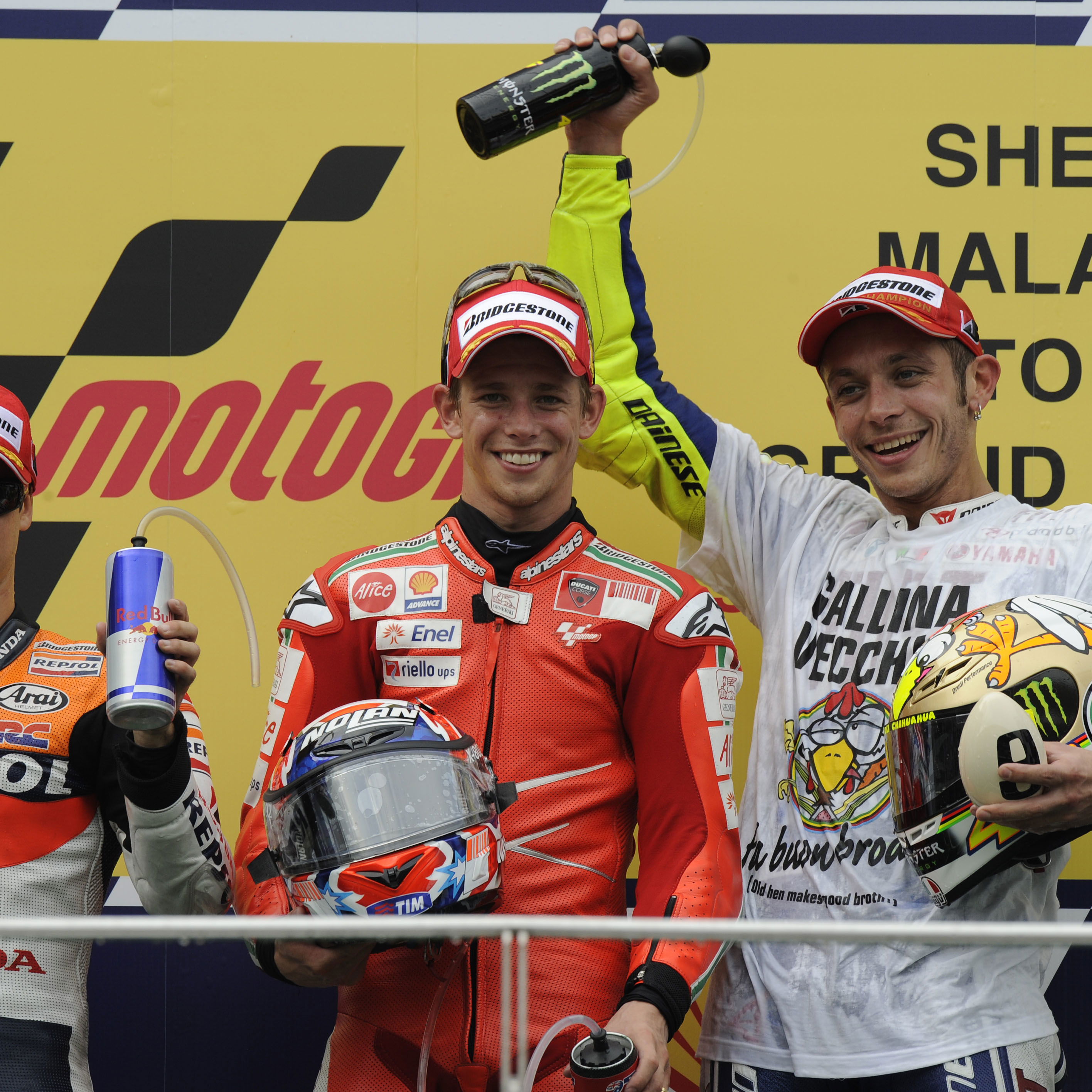 Pedrosa, Stoner and Rossi