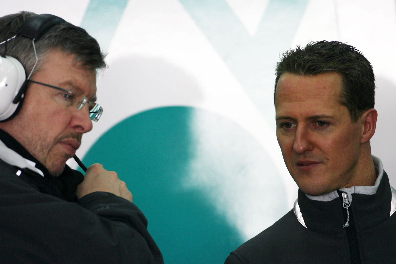 03.02.2010 Valencia, Spain, Ross Brawn (GBR) Team Principal, Mercedes GP and Michael Schumacher (GER