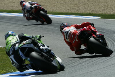 Hayden, Checa, Hofmann, Spanish MotoGP Race, 2005