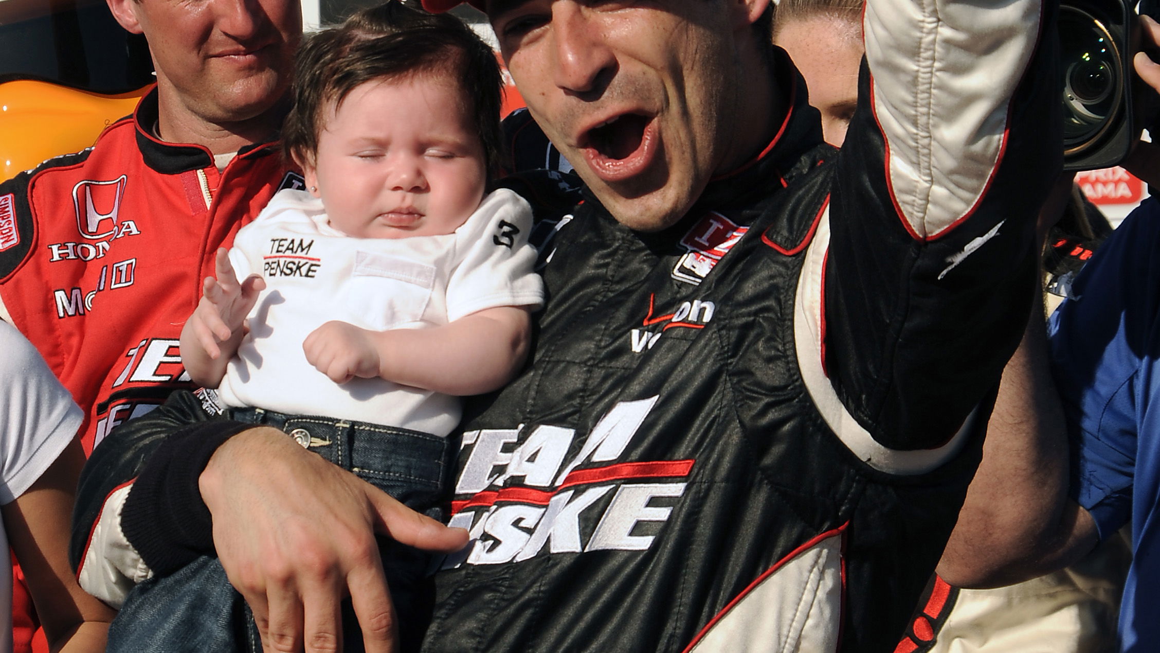 9-11 April, 2010, Birmingham, Alabama, USA. #3 Team Penske's Helio Castroneves, race winner with yo