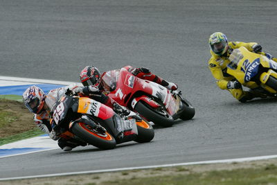 Hayden, Checa, Bayliss, Portuguese MotoGP Race, 2005