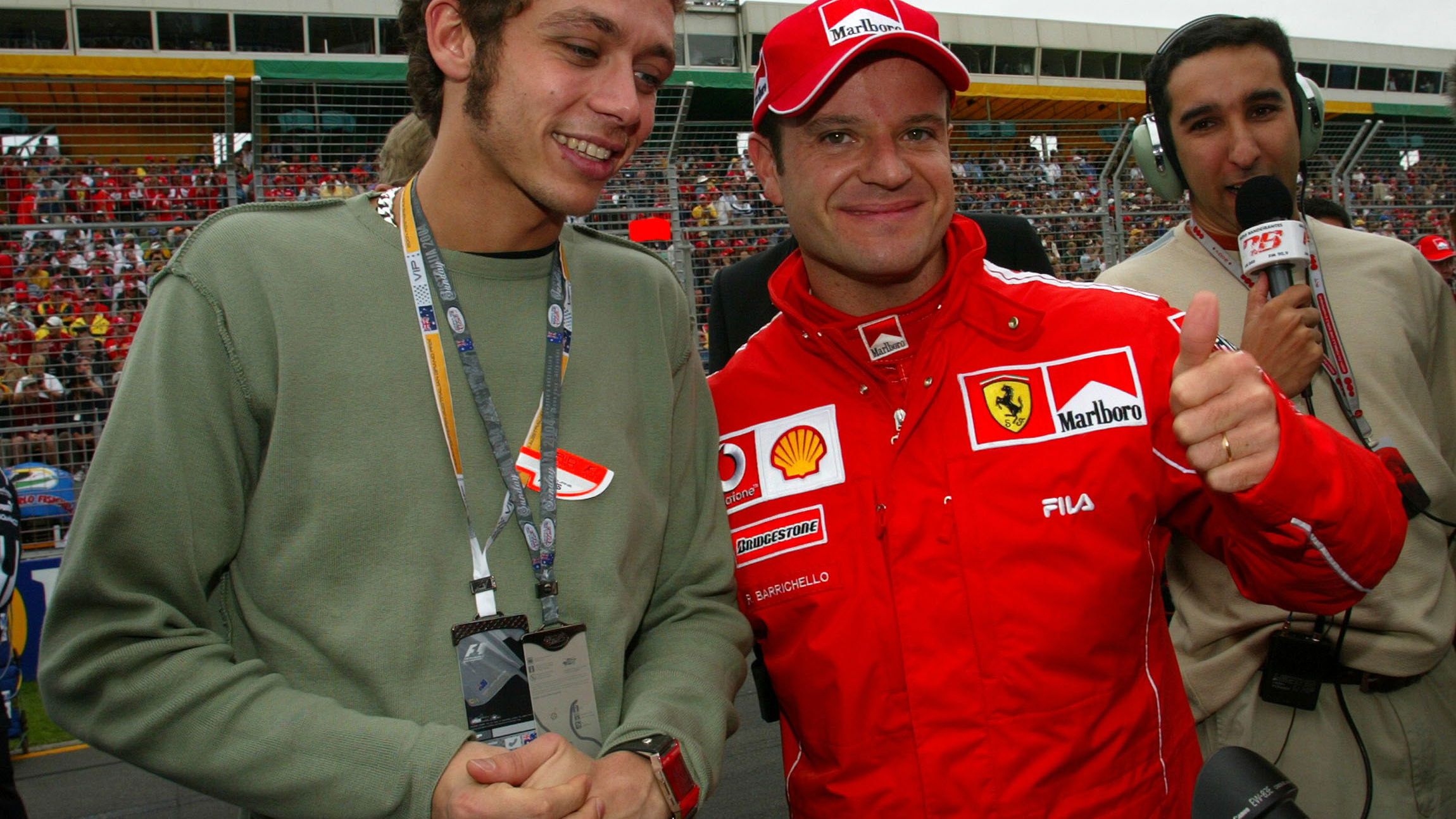 Valentino Rossi and Rubens Barrichello