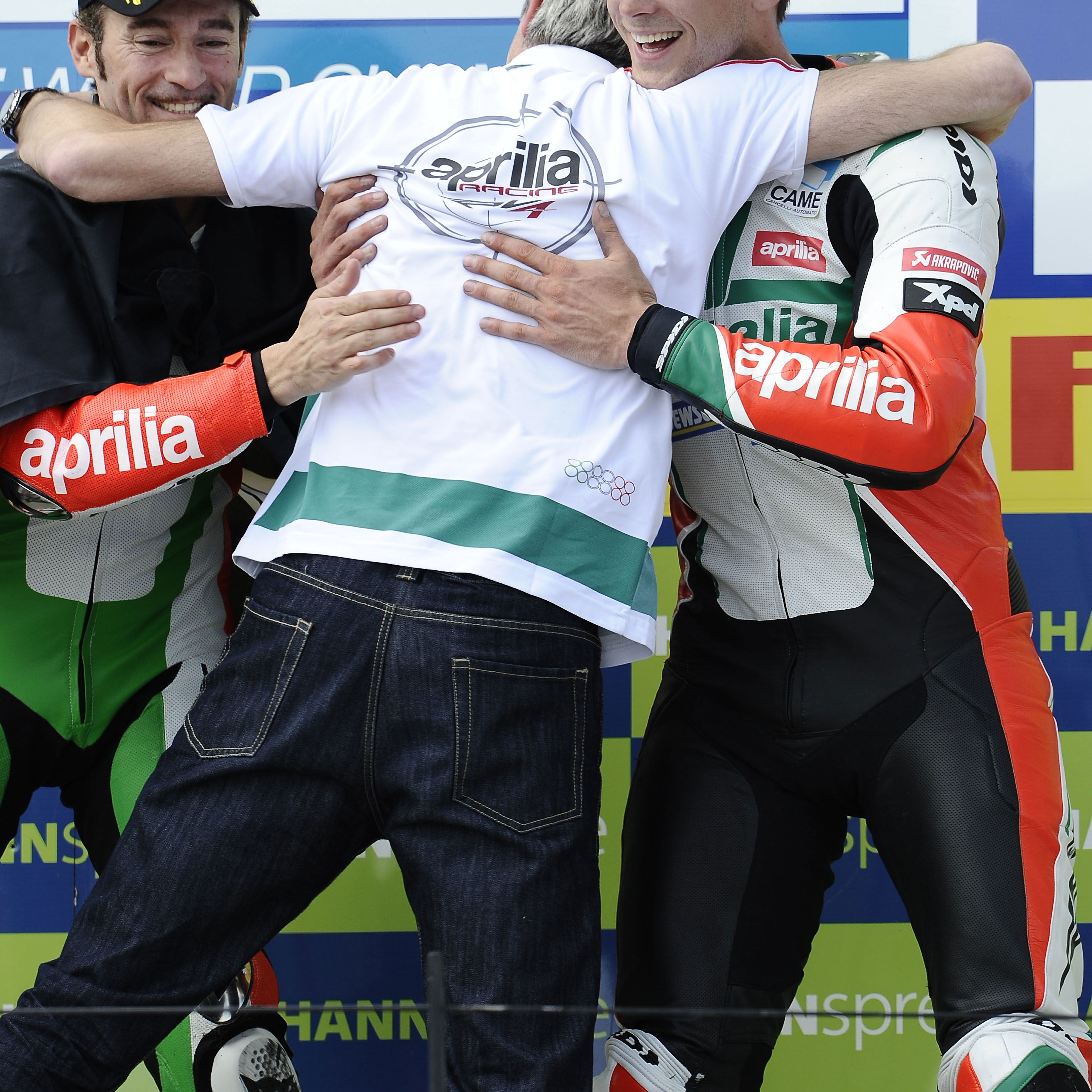 Biaggi, Delligna, Camier, USA WSBK Race 2 2010