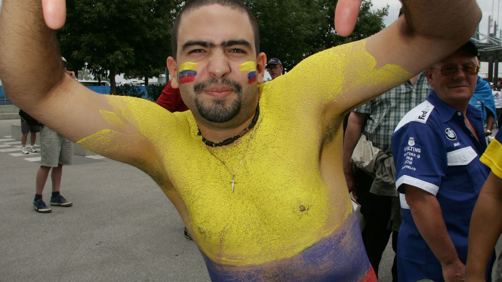 Angry fans show their displeasure after the Michelin teams withdrew from the United States Grand Pri