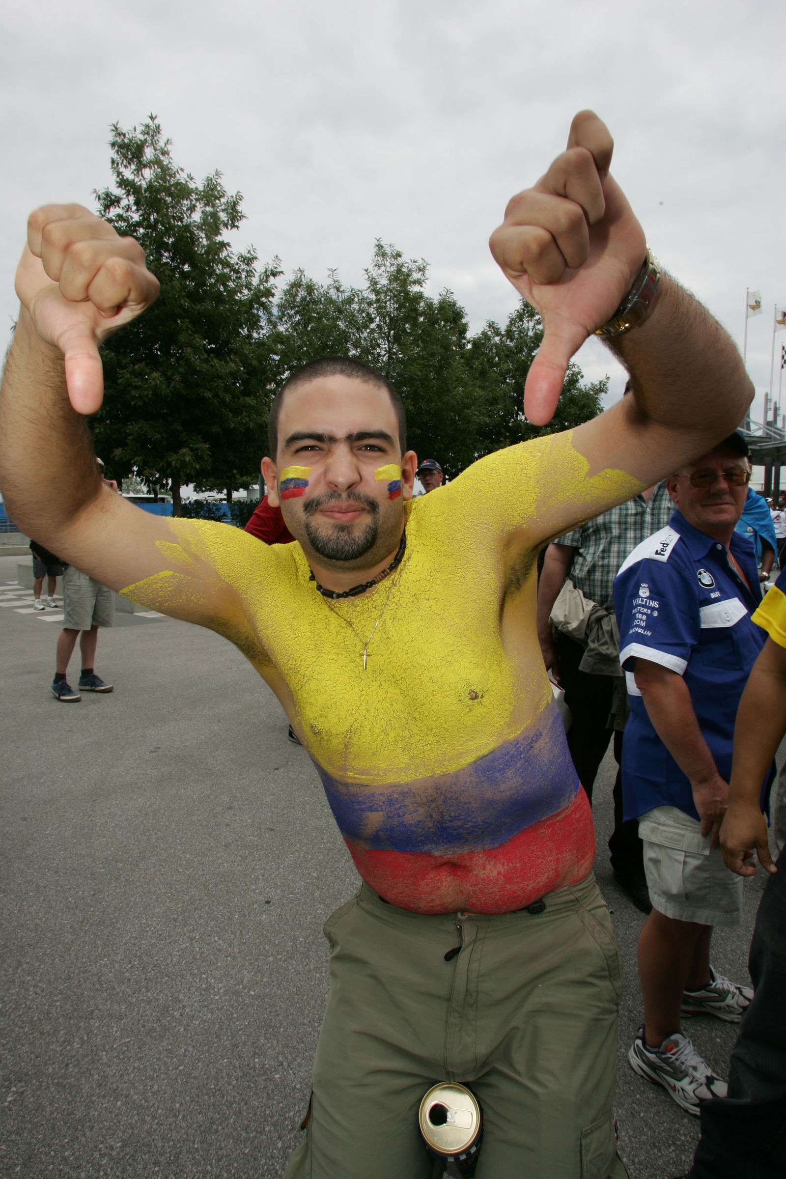 Angry fans show their displeasure after the Michelin teams withdrew from the United States Grand Pri