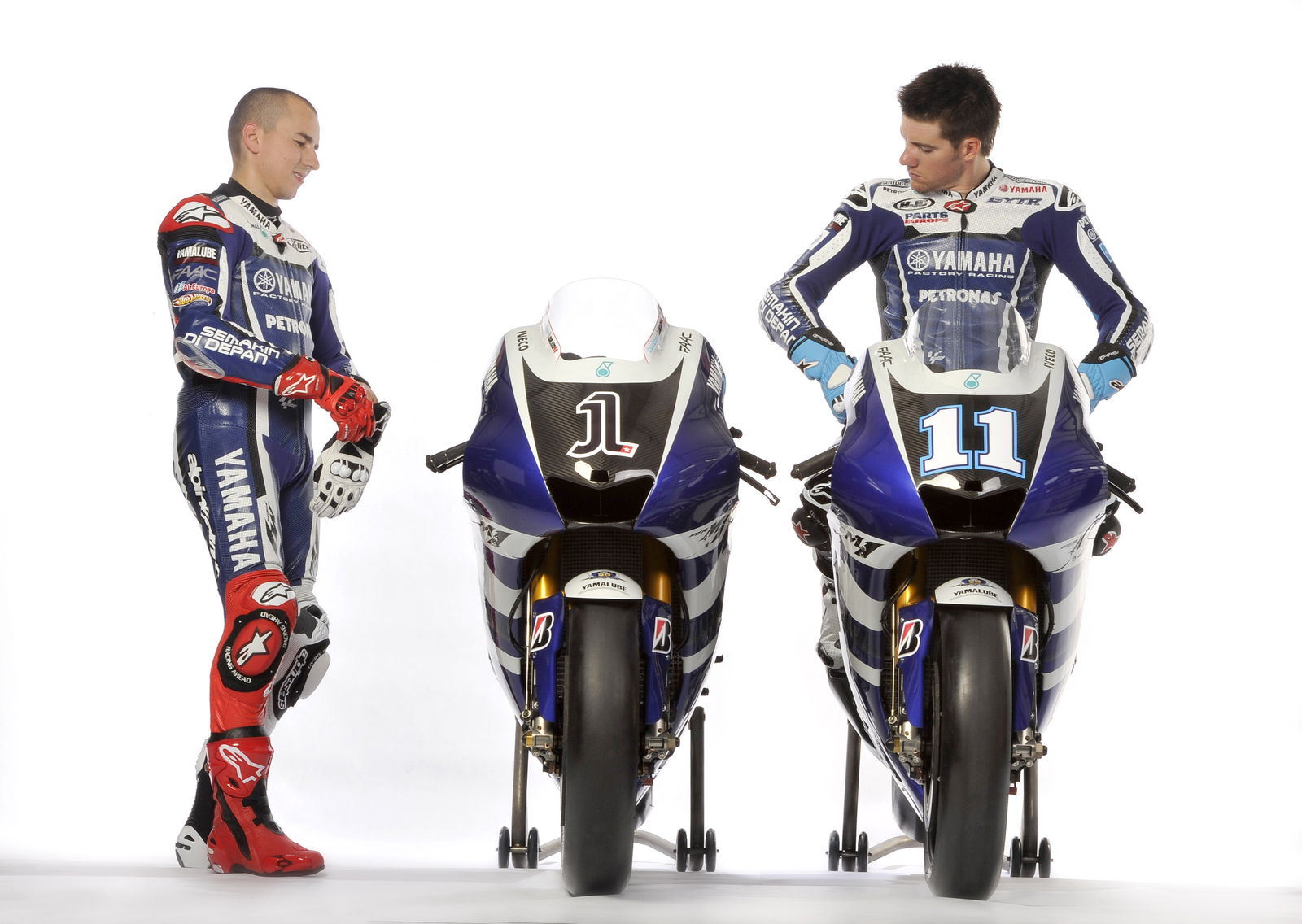 Lorenzo and Spies, Sepang MotoGP tests, 22-24 February 2011, photo courtesy of Yamaha