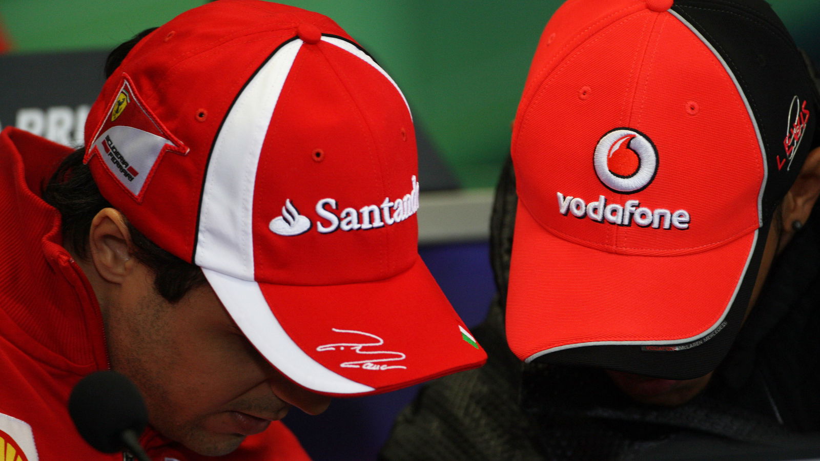 05.05.2011- Press conference, Felipe Massa (BRA), Scuderia Ferrari, F-150 Italia and Lewis Hamilton