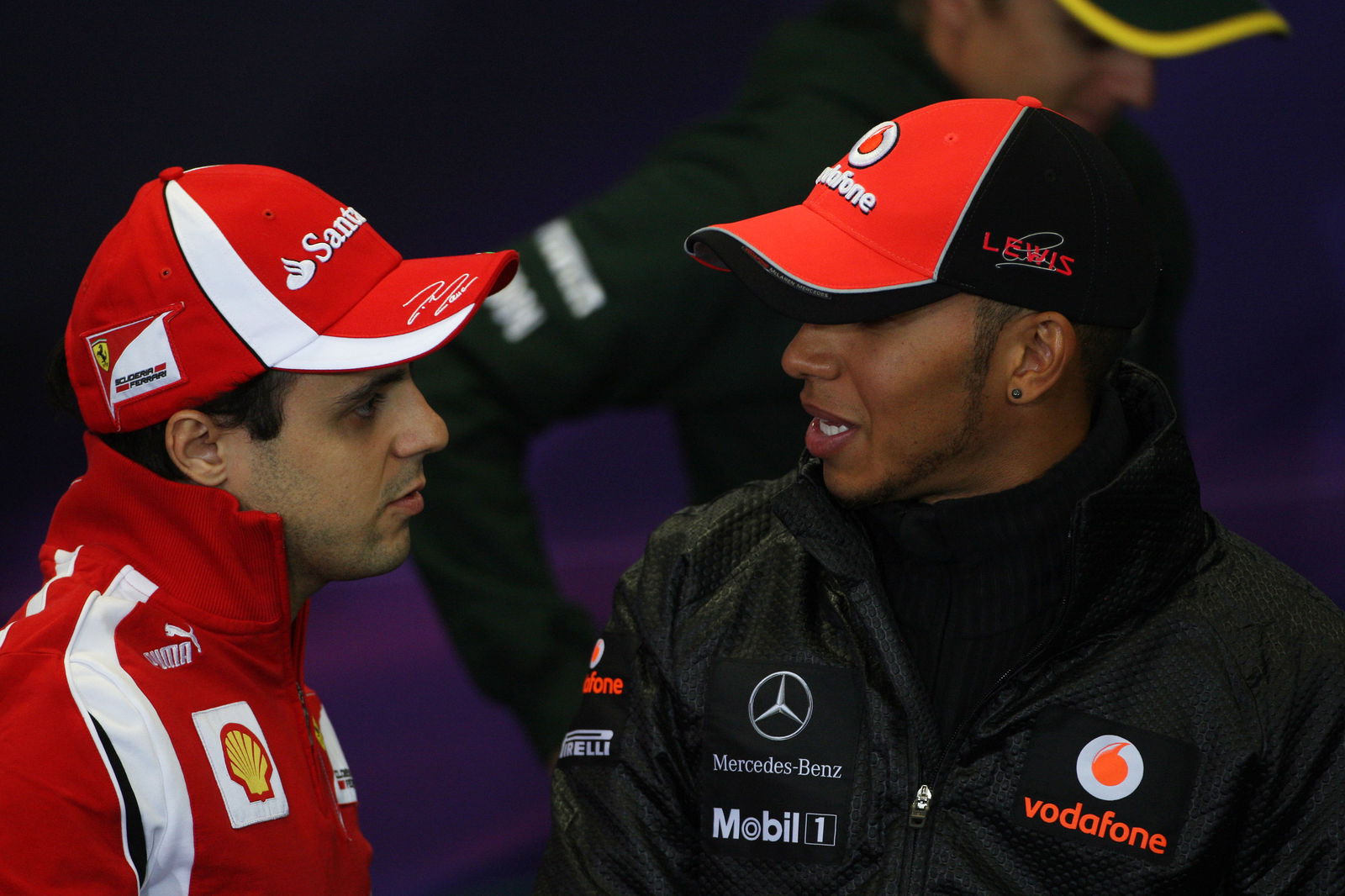 05.05.2011- Press conference, Felipe Massa (BRA), Scuderia Ferrari, F-150 Italia and Lewis Hamilton