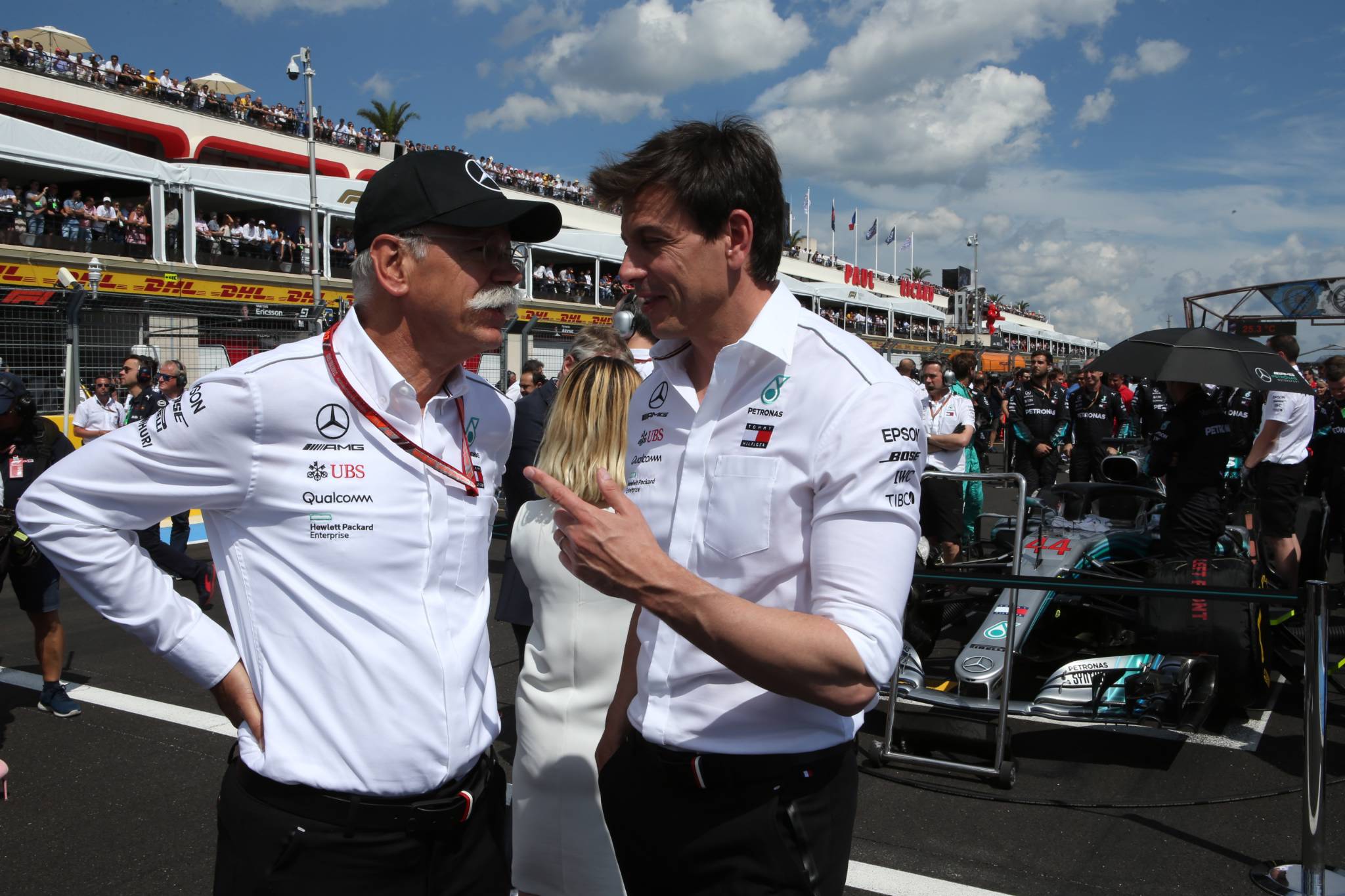 24.06.2018- Grid: Dieter Zetsche (GER) Mercedes benz Ceo with Toto Wolff (AUT) Sporting Director Mercedes-Benz