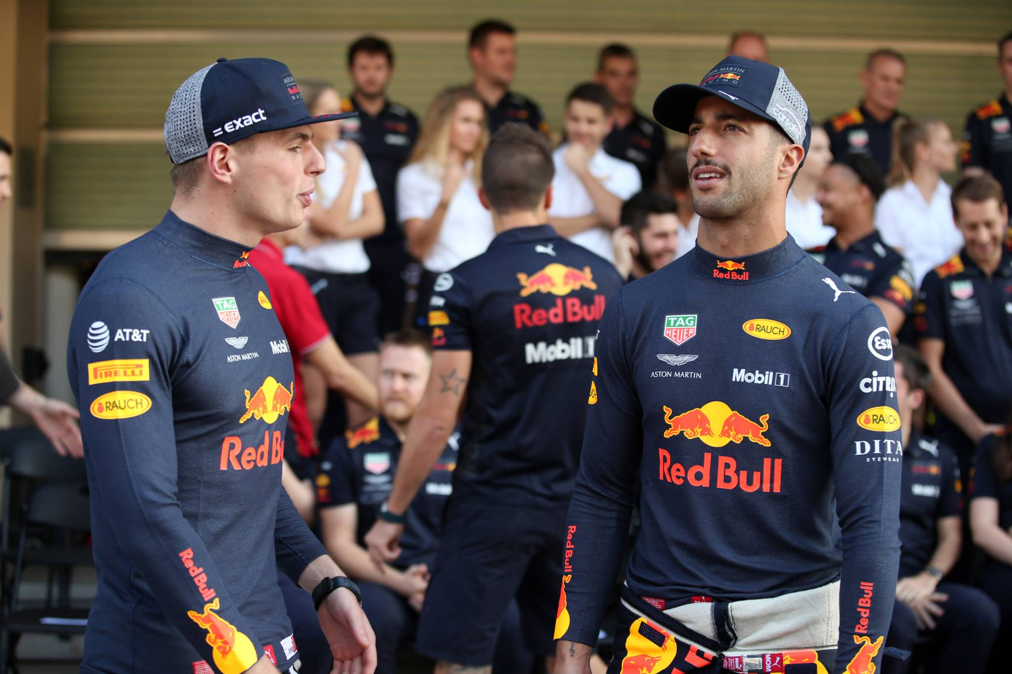 22.11.2018 - Max Verstappen (NED) Red Bull Racing RB14 and Daniel Ricciardo (AUS) Red Bull Racing RB14