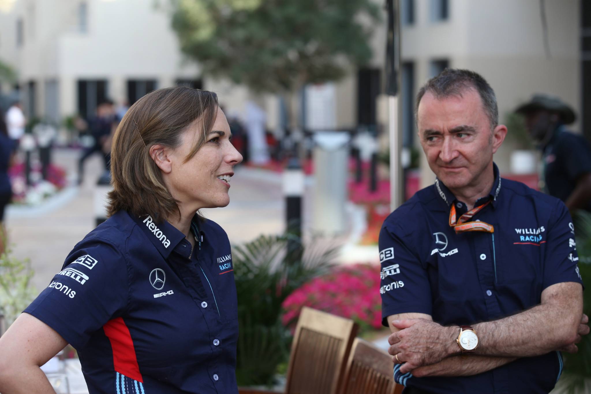 24.11.2018 - Qualifying, Claire Williams (GBR) Williams Deputy Team Principal. and Paddy Lowe (GBR), Williams chief technical officer 