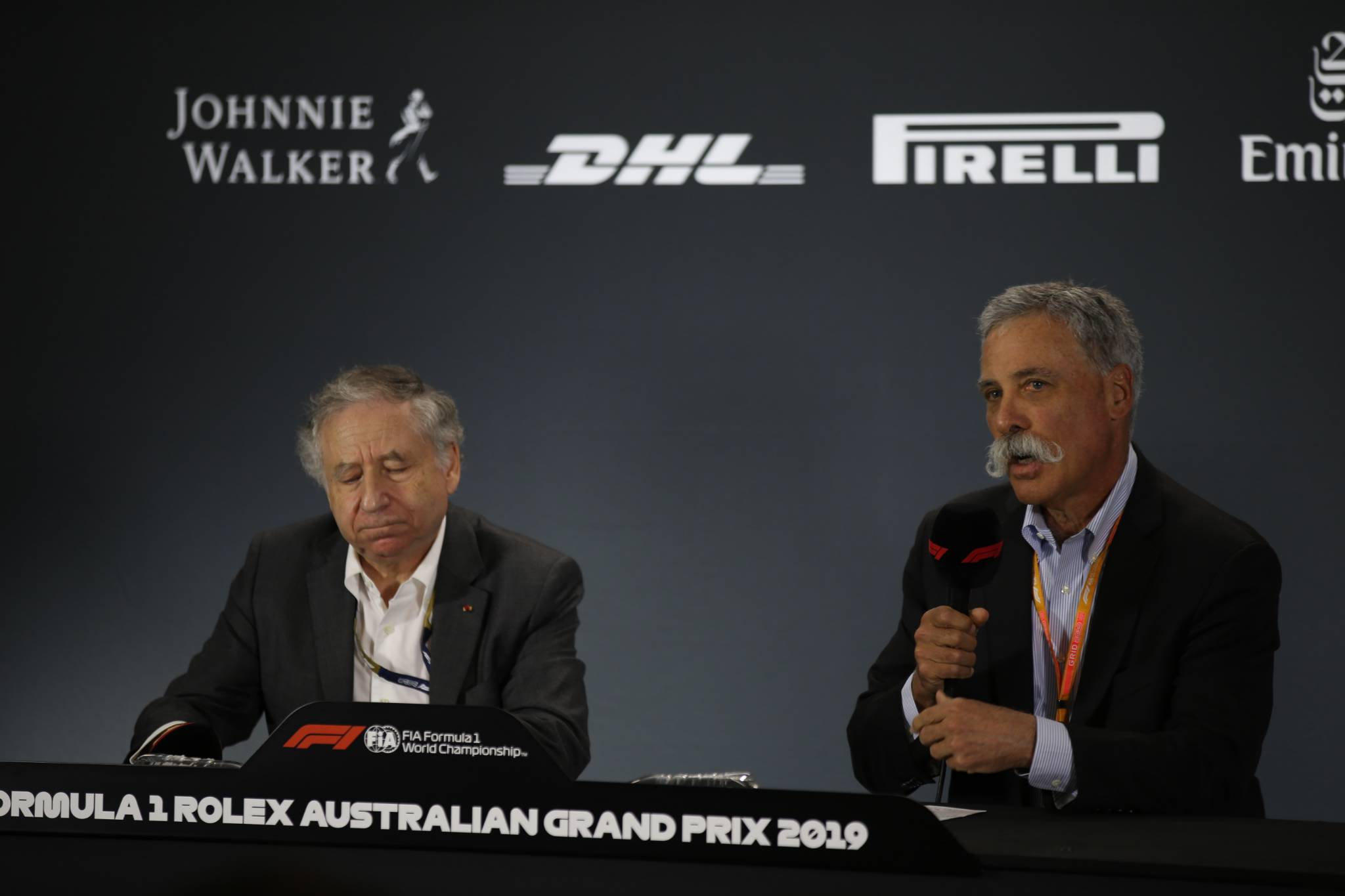 15.03.2019- Official Fia press conference, Jean Todt (FRA) Fia President and Chase Carey (US), Liberty Media