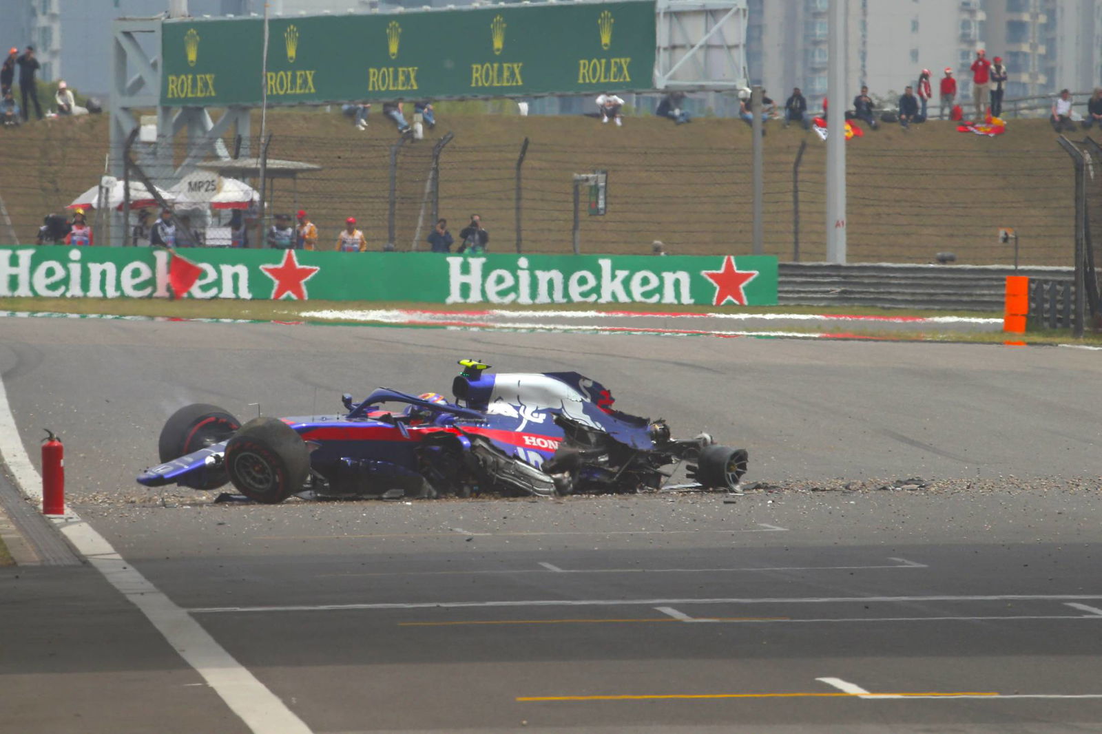 Bottas quickest, Albon crashes hard in China FP3