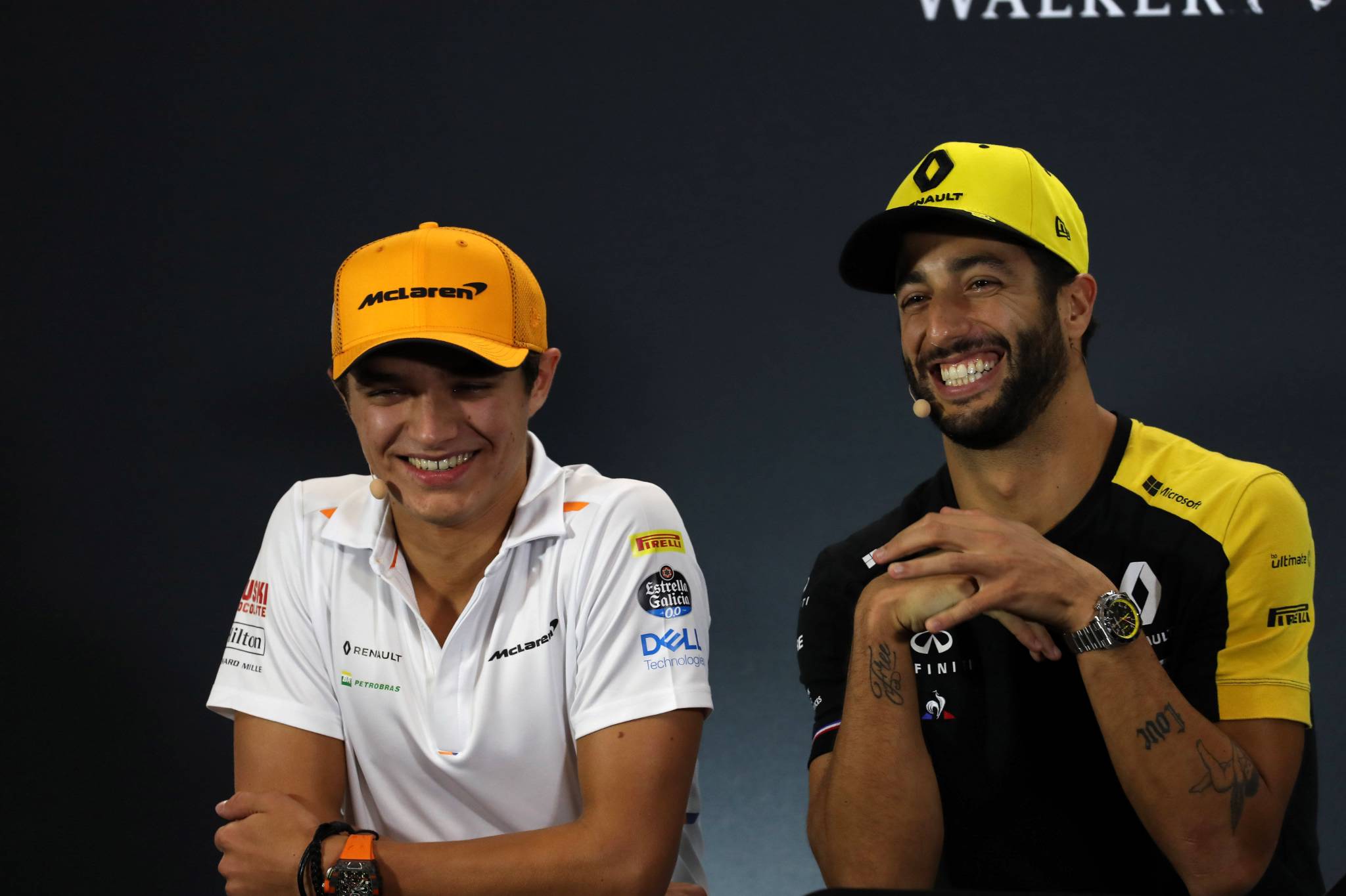 19.09.2019 - Press conference, Lando Norris (GBR) Mclaren F1 Team MCL34 and Daniel Ricciardo (AUS) Renault Sport F1 Team RS19