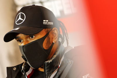 Lewis Hamilton (GBR) Mercedes AMG F1 in the FIA Press Conference.