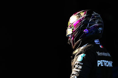 Lewis Hamilton (GBR) Mercedes AMG F1 in qualifying parc ferme.