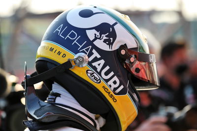 Pierre Gasly (FRA) AlphaTauri in qualifying parc ferme.