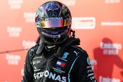 Lewis Hamilton (GBR) Mercedes AMG F1 in qualifying parc ferme.