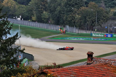 Max Verstappen (NLD) Red Bull Racing RB16 crashes out of the race.