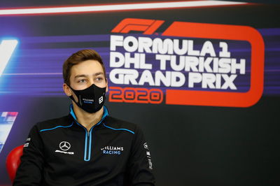 George Russell (GBR) Williams Racing in the FIA Press Conference.