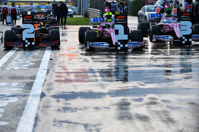 The top three in parc ferme: Max Vers