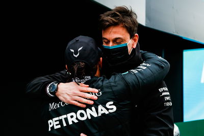 Race winner and World Champion Lewis Hamilton (GBR) Mercedes AMG F1 celebrates in parc ferme with Toto Wolff (GER) Mercedes AMG F1 Shareholder and Executive Director.