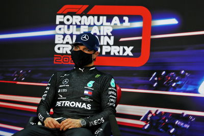 Valtteri Bottas (FIN) Mercedes AMG F1 in the post qualifying FIA Press Conference.