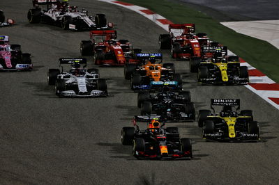 Alexander Albon (THA) Red Bull Racing RB16 at the start of the race.