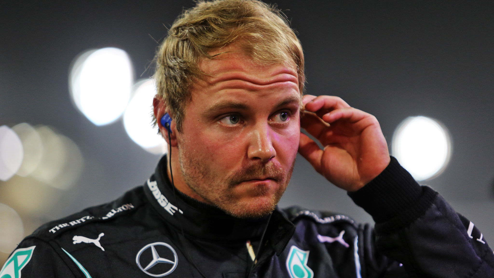 Valtteri Bottas (FIN) Mercedes AMG F1 on the grid.