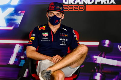 Max Verstappen (NLD) Red Bull Racing in the FIA Press Conference.