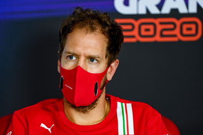 Sebastian Vettel (GER) Ferrari in the FIA Press Conference.