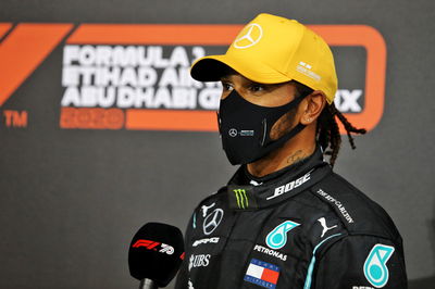 Lewis Hamilton (GBR) Mercedes AMG F1 in qualifying parc ferme.