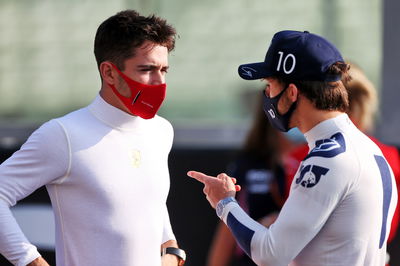 (L to R): Charles Leclerc (MON) Ferrari with Pierre Gasly (FRA) AlphaTauri.