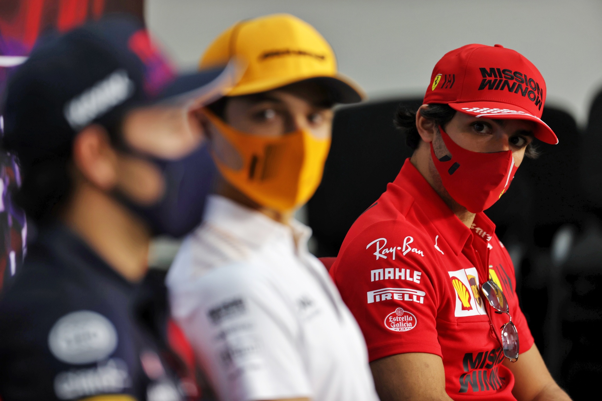 Carlos Sainz Jr (ESP) Ferrari in the FIA Press Conference.