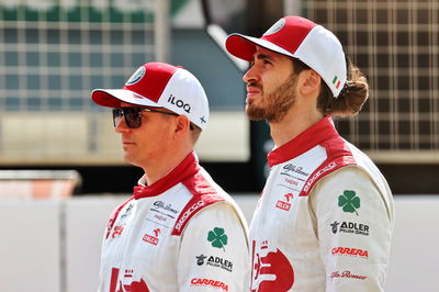 (L to R): Kimi Raikkonen (FIN) Alfa Romeo Racing and Antonio Giovinazzi (ITA) Alfa Romeo Racing.